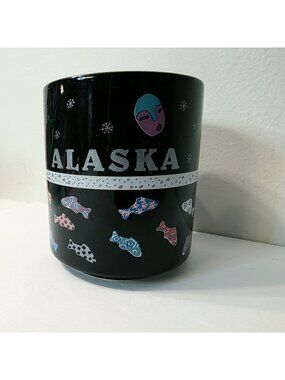 Vtg Arctic Circle Jacqui Fishing Inuit Wildlife Alaska Coffee Mug Cup